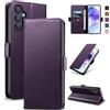 Yunubeyii Cover Libro per Samsung Galaxy A55 - [Blocco RFID] Luxury PU Leather Portafoglio Card Holder Magnetic Phone Custodia con Kickstand, Cover Protettiva Antiurto, Viola