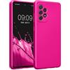 kwmobile Custodia Compatibile con Samsung Galaxy A52 / A52 5G / A52s 5G Cover - Protezione Back Case Morbida - Silicone TPU Effetto Metallizzato Rosa Metallizzato