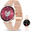 Atopment Smartwatch Orologio Fitness da Polso Donna Leggeri Digitali con Funzione Telefono Rotondo Sottile Notifica APP Fitness Tracker Bluetooth Impermeabile Monitoraggio Sonno Android Ios