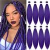 ACUTEBAO Pre-stretched Braiding Hair Professional Easy Crochet Braid Hair 26 Inch 8 Packs Hot Water Setting Soft Synthetic Braiding Hair(26 inch Purple)