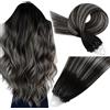 Easyouth extension micro ring capelli veri Argento balayage microring extension capelli veri nero ombre Argento extensions micro ring remy Invisibile #1b/s/1b 40cm 50g 50s