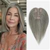 Lasunork Topper per capelli da donna da 25,4 cm, topper per capelli da donna con base svizzera migliorata, extension per perdita di capelli (grigio chiaro misto)