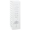 DRW Portaombrelli Quadrato Gocce con Pioggia in Metallo Bianco 49x15.5x14.5 cm