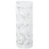 DRW Portaombrelli rotondo con fiori in metallo bianco 49x19x19 cm
