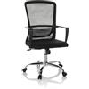 HJH Office sedia per ufficio con schienale traspirante STAR-TEC S Sedia girevole con supporto lombare flessibile, tessuto/rete, nero