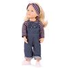 Götz 2011019 Bambola Little Kidz Lotta - bambola in piedi multisnodabile alta 36 cm con capelli biondi e occhi azzurri - set da 6 pezzi