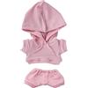 niannyyhouse Vestiti per bambola di peluche, 20 cm, elastico in tinta unita, abbigliamento sportivo, con cappuccio, pantaloni e morbido, accessori per vestire (rosa, 20 cm)