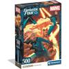 Clementoni - Puzzle 500 Pezzi per Adulti e Ragazzi, Collection, Illustrazione Marvel Fantastic Four, Poster Incluso, Idea Regalo Adulti, Made in Italy, Dimensioni 36x49 cm, 35805