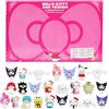 Hello Kitty Sanrio 3D Statuine Miniatura 24 Pz, Kuromi Cinnamoroll My Melody Collezione Anime Figure, Decorazione Scrivania Tavolo, Regali per Lei (Rosa 24 Pz)