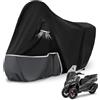 Kistrba Telo Copri da Esterno per Piaggio mp3 400/500 (senza bagagliaio), Telo Copertura Coprimoto Copri Moto mp3 400 500 420D Tessuto Oxford Impermeabile Resistente All'inverno, Nero e grigio scuro