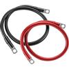 VAGCARS 2 cavi per batteria, 16 mm², cavo per batteria in rame da 12 V, con morsetti ad anello M8, rosso e nero, per auto, camion, moto, camper, marine, solari (M8 16 MM² x 50 cm)