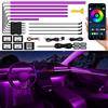 TWETIZ - Striscia LED in acrilico per interni auto con app wireless, RGB 14 in 1, kit di illuminazione in fibra ottica, circa 4,5 m, 593 LED, 16 milioni di colori, con funzione musicale
