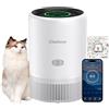 Chuboor Purificatore d'aria anallergico, purificatore d'aria a 3 velocità, filtro dell'aria HEPA da 25 dB contro muffa, polvere e peli di animali 185 m³/h CADR per camera da letto fino a 80 m², indicatore di