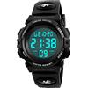 TONSHEN Digitale Orologio Impermeabile Outdoor Sportivo Militare Tattica Quarzo Orologi da Polso Plastica Lunetta e Gomma Band Sveglia Data Calendario Cronometro LED Numero Display Uomo Donna