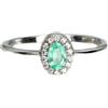 GemsPorium Anello in argento sterling 925 ovale verde smeraldo 5x3 mm gemma gioiello mis...