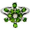 GemsPorium Anello in argento sterling 925 pera cromo diopside 4x3 mm pietra preziosa mis...