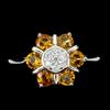 GemsPorium Anello in argento sterling 925 tondo giallo citrino 3,5 mm gemma gioiello mis...