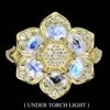 GemsPorium Anello in argento sterling 925 pietra di luna ovale 4x3 mm gemma gioiello mis...