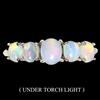GemsPorium Anello in argento sterling 925 opale di fuoco ovale 5x4 mm gemma gioiello mis...