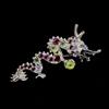 GemsPorium Spilla in argento sterling 925 peridoto tanzanite pietra preziosa naturale dr...