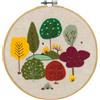 VERVACO Kit Ricamo Prestampato Con Telaio Ricamo Foresta autunnale Decorativi Per Pareti 20 x 20 cm Set Fai Da Te Creativo Adulti Casa Decor Arte Da Parete Kit Per Hobby Embroidery