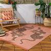 furn. Tibetan Tiger Tappeto - Interno/Esterno Ispirazione Tribale Tigre Lavabile Resistente Alle Intemperie Tessitura Piatta Tappeto (Corallo - 120x170cm)
