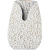 DRW Vaso da pavimento in metallo bianco e oro 44x32x13 cm