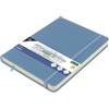 Kangaro - Blocco da disegno A5 Sky Blue PU copertina rigida 80 fogli 140 grammi di carta color crema con elastico e nastro