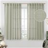 LAMIT Tende in lino grigio salvia, lunghezza 137 cm, 2 pannelli, pannelli filtranti la luce con linguetta posteriore e tasca per asta, tende neutre per cucina/finestra/camera da letto, 132 x 114 cm