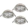 Eglo Set 3 faretti LED da incasso Favazzina, spot rotondi da soffitto, faretti piatti in metallo argento, con lampadine GU10, luce calda, Ø 8,8 cm
