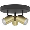 Eglo lampada da soffitto Consuma 1, faretti rotondi 3 luci, illuminazione bagno soffitto in metallo nero e ottone, portalampada GU10, IP44