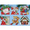 Design Works Officina di Babbo Natale Ornamenti contati Stitch Kit-3 X 4 Serie 14 Conte di 6