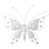 DRW Decorazione da parete di una farfalla in metallo bianco e oro 40,5 x 56 x 3,5 cm