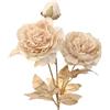 DRW Set di 12 rami color oro con fiori artificiali in PU-Foam rosa, 65 x 25 x 25 cm
