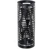 DRW Portaombrelli rotondo con ombrello in metallo nero 49 x 19 x 19 cm
