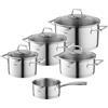 Set Pentole Quick Clack Pro 12 Pezzi In Acciaio Inox 18/10 - Manici Rimovibili 2 In 1 - Impilabili E Salvaspazio - Adatte A Induzione, Gas, Vetroceramica - 3