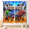 TKUYO Tende oscuranti per finestre, motivo mostro dei cartoni animati e fiamme, colorate, per camera da letto, soggiorno, stanza dei giochi, cameretta dei bambini, set a 2 pannelli, 106,7 x 114,3 cm