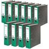 Falken, confezione da 10 raccoglitori in materiale riciclato con motivo marmorizzato, prodotti in Germania, raccoglitore ad anelli, formato DIN A4, dorso verde, 8 cm, colore: blu, a zero emissioni CO2