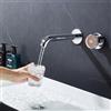 LakeBayMZC Rubinetto da incasso per montaggio a parete con indicatore di Temperatura a LED, Rubinetto Bagno Lavabo a muro Con 2 tipi di getto d'acqua,Ottone,Orientabile a 360°, Cromato