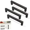 HTRTRR 4 Pezzi Maniglie per Mobili Cucina 128mm, Maniglie Cucina in Acciaio Inox, Maniglie per Cassetti e Armadi, Design Moderno,per Cassetti da Cucina Bagno （Nero）