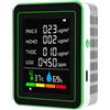 Kocusu Monitor della qualità dell'aria per interni, monitor CO2 6 in 1 con display LCD, sensore di CO2, rilevatore di anidride carbonica con HCHO, TVOC, PM2.5, temperatura, umidità per casa, ufficio