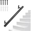 SUPAWAY Corrimano metallico 66cm Ringhiera in acciaio inox Corrimano accessibile Maniglia di sostegno a parete Ø32mm Kit ringhiera per scale Maniglie sicurezza per balcone, parapetto, interni/esterni