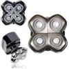 ZATEIRL Testa di Ricambio Rotante a 4 Teste per Rasoi Elettrici - Compatibile con Pitbull Skull Shaver, Butterfly Kiss Pro e altri - Teste da Rasatura per Viso e Corpo per Uomini e Donne (Confezione da 1).