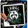 Ravensburger - CreArt Pixie Cold Procione, Kit per Dipingere con i Numeri, Contiene Tavola Prestampata 20x20 cm, Pennello, Colori e Accessori, Gioco Creativo e Relax per Adulti 14+ Anni