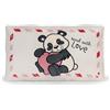 NICI Love Panda 62617 Cuscino in peluche, morbido e ideale per bambini e adulti, per casa, asilo o in viaggio, 43 x 25 cm, bianco