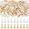 Beebeecraft 80 pz 2 Colori Ciondoli A Forma di Goccia 6x3mm in Ottone Placcato Oro 18K e Argento Sterling Pendenti Piccoli Ciondoli A Catena Estensione Ciondoli Terminatori per Gioielli Creazione