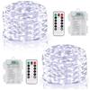 DBFAIRY Filo luci fiabesche 2 x 100 LED 10M luci fiabesche con telecomando e timer, filo impermeabile luci fiabesche LED per festa matrimonio decorazione di Natale (bianco)
