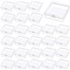 Prmape 30 scatole portaoggetti con coperchio piccolo, 5,5 x 5,5 x 1,7 cm, rettangolari, vuote, piccole perline di plastica trasparente, per accessori fai da te