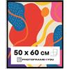 Photoframe4you - Cornice per foto 50x60 cm nera -Vetro acrilico infrangibile - Cornice da parete in plastica resistente per foto, poster, puzzle e certificati - Prodotta in Europa - Nancy