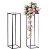 Nuptio Supporto per Piante Vaso Nero - 2 Vasi Fiori Alti 100cm per Centrotavola Feste Compleanno Nozze - Espositore Tavolo con Colonna Metallo per Fiori Ad Angolo Interni Decorazioni Soggiorno Casa